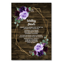 Cartões de Invólucro Dourado Roxo Floral Russo