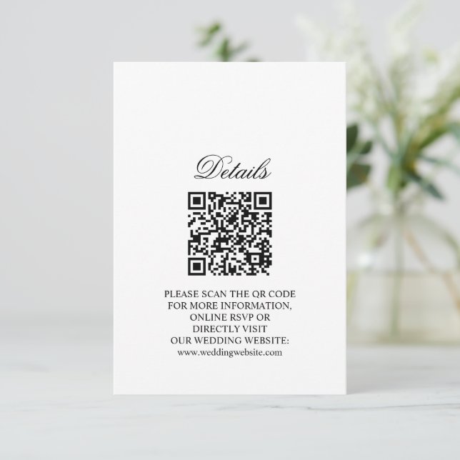 Cartões de Invólucro Floral Rustic Boho Código QR (Em pé/Frente)