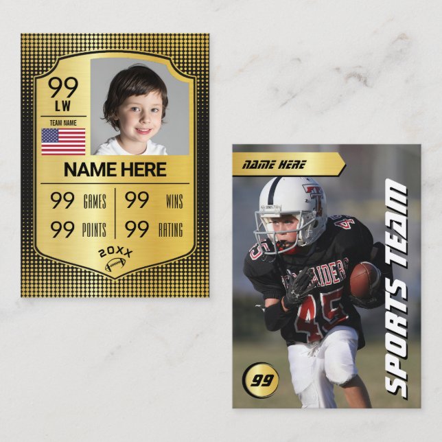 Cartões de Jogador de Futebol do Dourado Shield (Frente/Verso)