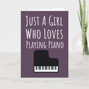 Cartões de Jogador de Piano Rosa Fofo para Menina 
