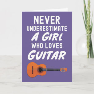 Cartões de Jogadora de Guitarra Rosa Fofa para Beb
