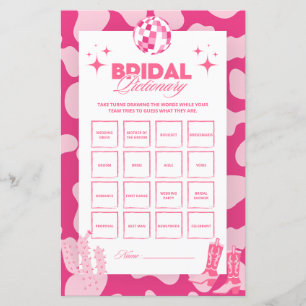 Cartões de Jogo de Previsão Bridal Disco Rosa