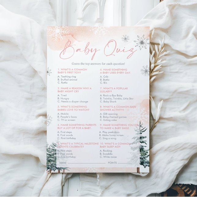 Cartões de jogo de teste de Chá de fraldas rosa (Criador carregado)