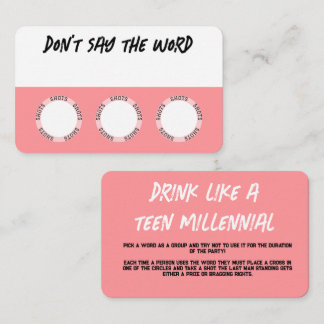 Cartões de jogos cor-de-Bebendo