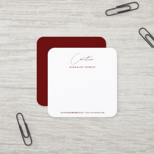 Cartões de Joias com Letra Manuscrita Burgundy Min