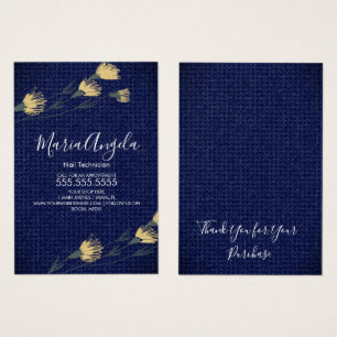 Cartões de Joias Denim e Flores Silvestres Amarelo