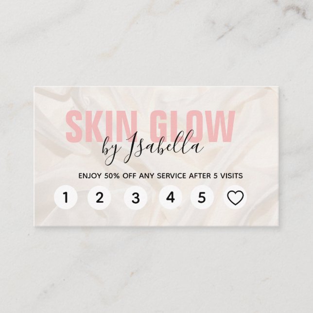 Cartões de Lealdade da Seda Rosa Elegante (Frente)