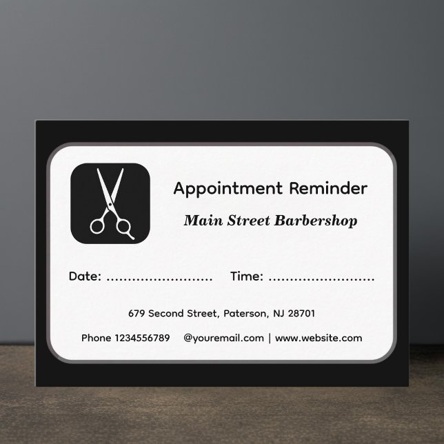 Cartões de Lembrete de Consulta de Barbearia Moder (Criador carregado)