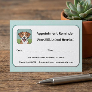 Cartões de Lembrete de Consulta Veterinária Modern