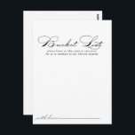 Cartões de Lista de Baldes de Caligrafia Elegante<br><div class="desc">Estes cartões elegantes de balde de casamento para caligrafia são a atividade perfeita para uma recepção de casamento ou chá de panela rústica. O design simples e na moda apresenta a tipografia de script clássico e rico em preto e branco. Altere o texto para se adequar a qualquer evento de...</div>