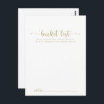 Cartões de Lista de Baldes de Casamento da Caligra<br><div class="desc">Estes cartões de balde de casamento para caligrafia em ouro são a atividade perfeita para uma recepção de casamento ou chá de panela rústica. O design simples e elegante apresenta a tipografia clássica e de rico em ouro. Altere o texto para se adequar a qualquer evento de vida. O sinal...</div>