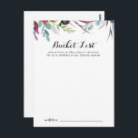 Cartões de Lista de Baldes de Casamento de Boho de<br><div class="desc">Estes cartões de balde de casamento bíblicos de luxo são a atividade perfeita para uma recepção de casamento ou chá de panela rústica. A design apresenta rosa multicor e flores de pénia com folhagem verde, inspiradora beleza natural. Altere o texto para se adequar a qualquer evento de vida. O sinal...</div>