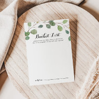 Cartões de Lista de Baldes de Casamento Eucalyptus