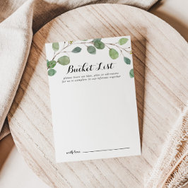 Cartões de Lista de Baldes de Casamento Eucalyptus