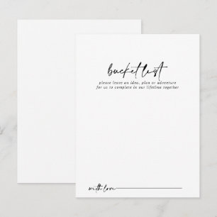 Cartões de Lista de Baldes de Casamento Moderno d