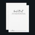 Cartões de Lista de Baldes de Casamento Moderno da<br><div class="desc">Estes cartões modernos de balde de casamento da caligrafia são a atividade perfeita para uma recepção de casamento ou chá de panela rústico. O design simples e elegante apresenta a tipografia de scripts clássicos e ricos em preto e branco. Altere o texto para se adequar a qualquer evento de vida....</div>