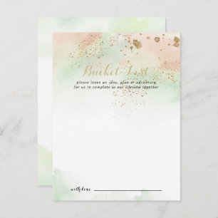 Cartões de Lista de Baldes de Confetti Dourado com