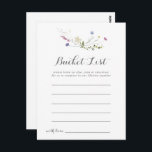 Cartões de Lista de Baldes de Flores Selvagens Col<br><div class="desc">Estes cartões coloridos de lista de baldes de flores silvestres são a atividade perfeita para uma recepção de casamento rústica ou chá de panela. O design apresenta uma aquarela pintada manualmente, lindas flores rosa, pincéis, azuis, marinhos, amarelas, roxas e verdes selvagens. O sinal da Lista de baldes é vendido separadamente....</div>