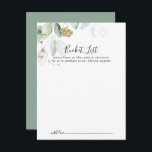 Cartões de Lista de Baldes Eucalyptus Dourados<br><div class="desc">Estes cartões de balde de casamento de eucalipto dourados são a atividade perfeita para uma recepção de casamento ou chá de panela rústico. Este design artístico apresenta a aquarela desenhada à mão, ouro e folhagem verde, inspirando beleza natural. Altere o texto para se adequar a qualquer evento de vida. O...</div>