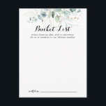 Cartões de Lista de Baldes Florais Dourados Rustic<br><div class="desc">Estes cartões de balde florais de ouro rústicos são a atividade perfeita para uma simples recepção de casamento ou chá de panela. Este design artístico apresenta folhagem verde de ouro desenhado à mão e cor d'água eucalipto, inspiradora beleza natural. Altere o texto para se adequar a qualquer evento de vida....</div>