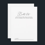 Cartões de Lista de Baldes Minimalistas Clássicos<br><div class="desc">Estes cartões clássicos de balde minimalista de casamento são a atividade perfeita para uma recepção de casamento ou chá de panela rústica. O design simples e elegante apresenta a tipografia de scripts clássicos e ricos em preto e branco. Altere o texto para se adequar a qualquer evento de vida. O...</div>