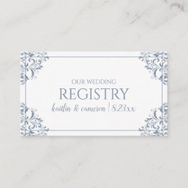 Cartões de Lista de Casamento - Nadine - Azul Empo