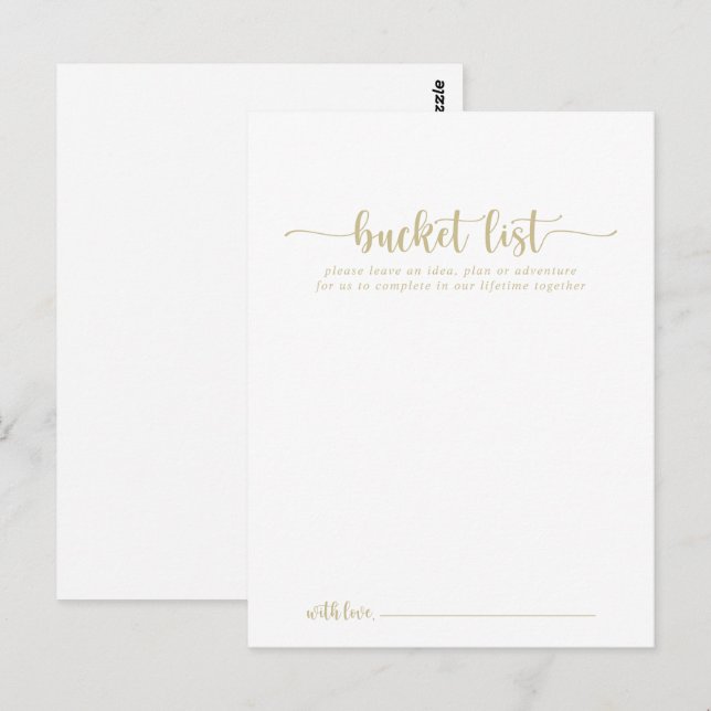 Cartões de Lista de Desejos de Casamento com Calig (Frente/Verso)