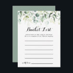 Cartões de Lista de Desejos de Eucalipto em Aquare<br><div class="desc">Estes cartões de lista de desejos de eucalipto em aquarela são a atividade perfeita para uma recepção de casamento rústico ou chá de noiva. Este design artístico apresenta folhagem verde de eucalipto desenhada à mão,  inspirando beleza natural.

O sinal de Lista de Desejos é vendido separadamente.</div>