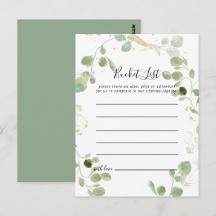 Cartões de Lista de Desejos de Folhagem de Eucalip