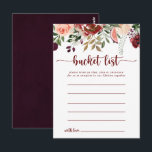 Cartões de Lista de Desejos Florais Simples de Ver<br><div class="desc">Esses cartões de lista de desejos florais simples de verão rústico são a atividade perfeita para um simples casamento ou chá de noiva. O design apresenta flores de aquarela em tons de borgonha, rosa e rosado com folhas verdes em um fundo manchado de marrom. Altere a redação para se adequar...</div>