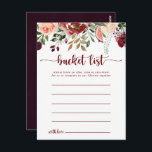 Cartões de Lista Simples Floral de Baldes Rustic S<br><div class="desc">Estes cartões florais simples de balde são a atividade perfeita para uma simples recepção de casamento ou chá de panela. A design apresenta flores de aquarela, cor-de-rosa e borbulhante, com folhas verdes em fundo castanho manchado. Altere o texto para se adequar a qualquer evento de vida. O sinal da lista...</div>