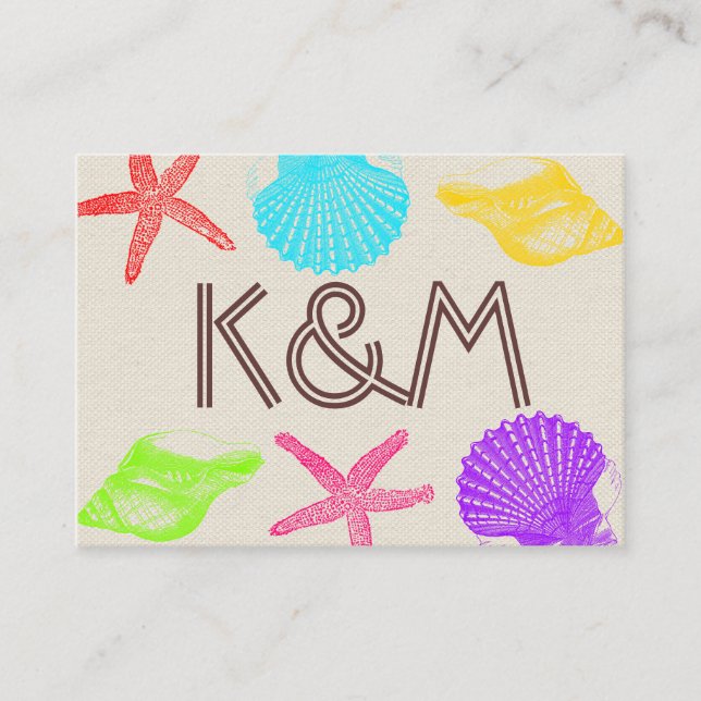 Cartões de Locais de Casamento de Praia em Seashor (Frente)