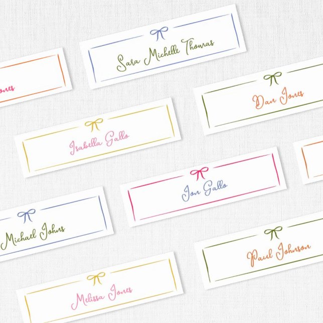 Cartões de Local de Casamento Coloridos de Arcos D (Criador carregado)