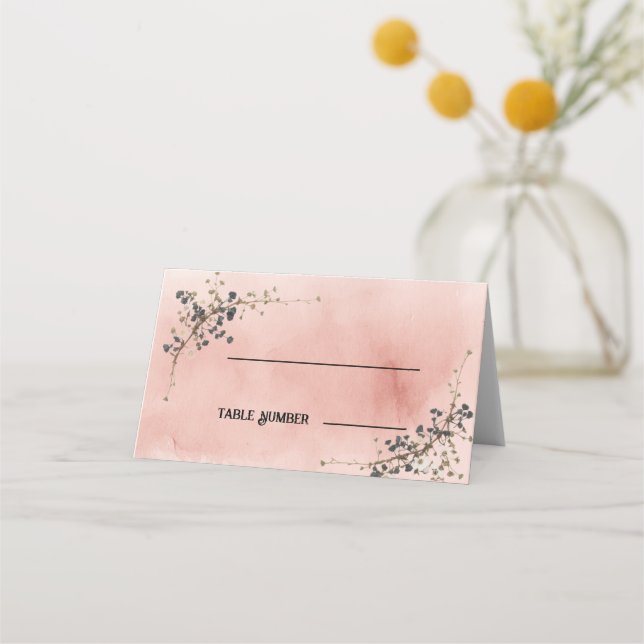 Cartões de Local de Casamento com Elegância Botâni (Frente)