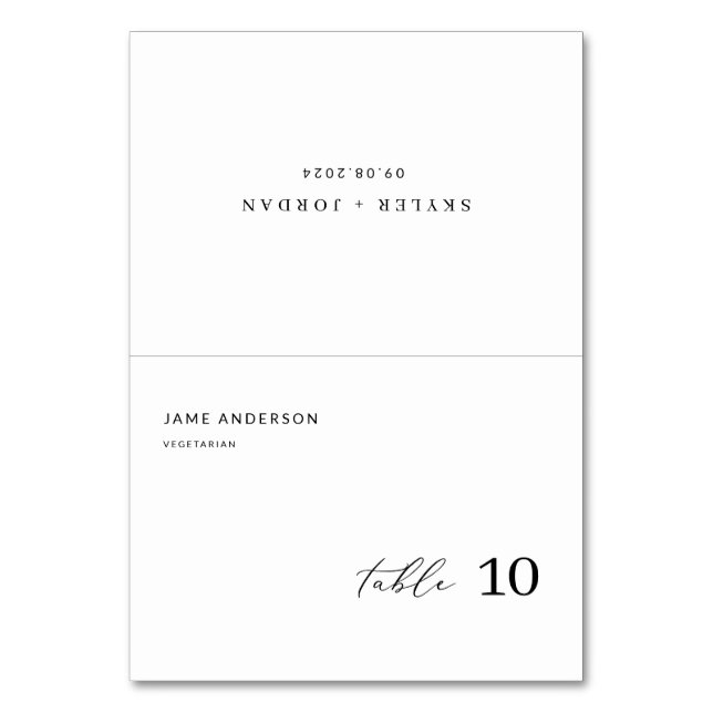 Cartões de Local de Casamento com Opção de Refeiçã (Frente)