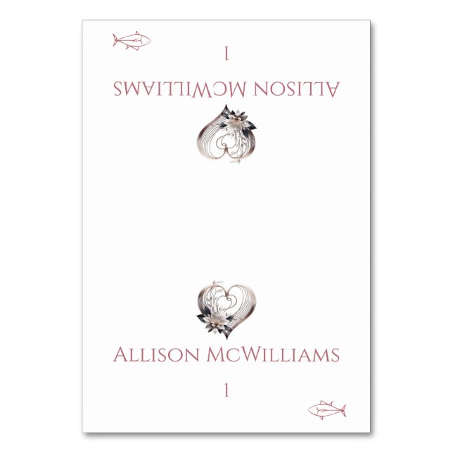 Cartões de Local de Casamento - Coração Rosa-Ícone (Frente)