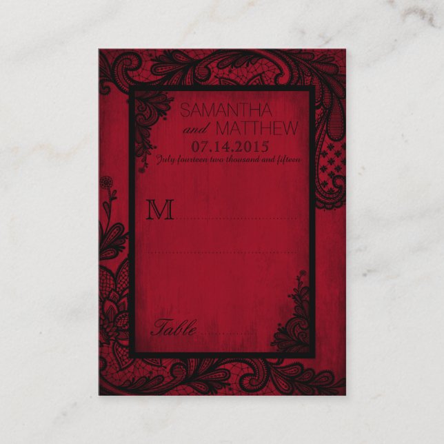 Cartões de Local de Casamento de gótico Grunge (Frente)