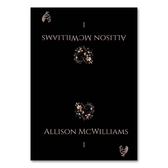 Cartões de Local de Casamento-Flores Douradas De Í (Frente)