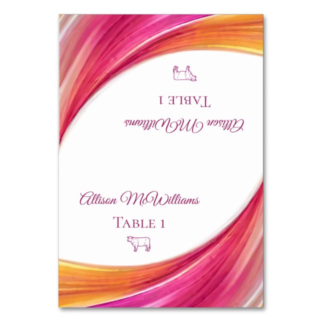 Cartões de Local de Casamento - Ícone Carne- (Frente)