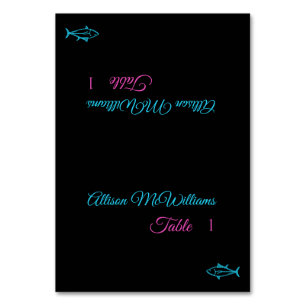 Cartões de Local de Casamento-Ícone de Peixe-Azul 