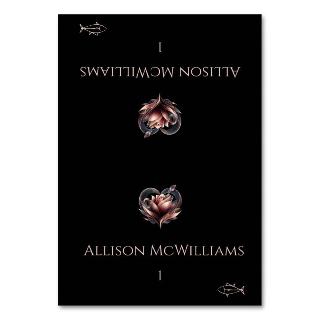 Cartões de Local de Casamento-Ícone de Peixe com C (Frente)