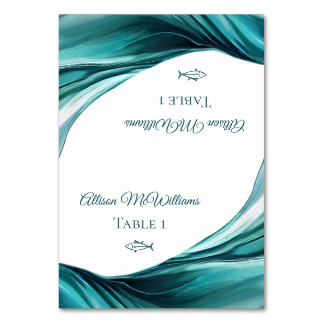 Cartões de Local de Casamento-Ícone de Peixe-Esmer (Frente)