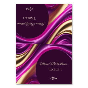 Cartões de Local de Casamento-Ícone de Peixe-Roxo 