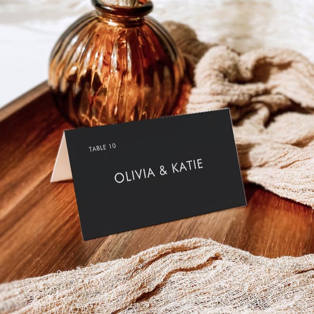 Cartões de Local de Casamento Negro Modelo (Black Wedding Place Cards Template)