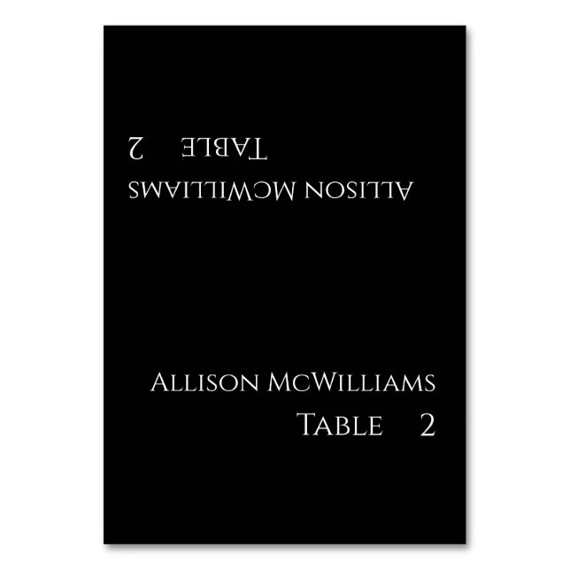 Cartões de Local de Casamento — Preto e Branco (Frente)