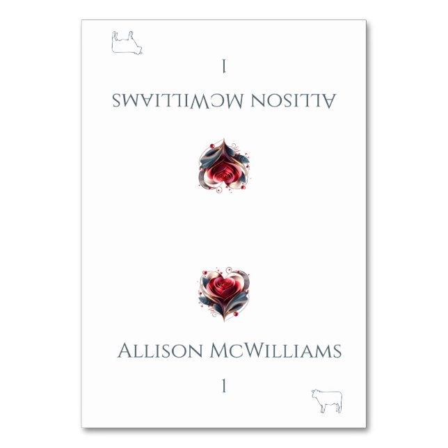 Cartões de Local de Casamento - Rosa com Forma De  (Frente)