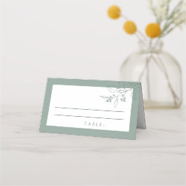 Cartões de Local de Casamento Verde Floral Sage