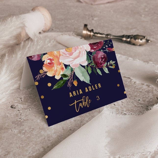 Cartões de Local de Escorregação Floral do outono (Criador carregado)