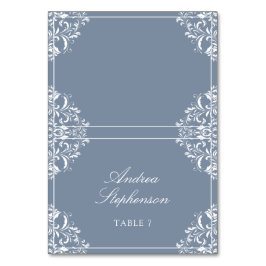 Cartões de Local / Nome de Casamento Elegantes (Az