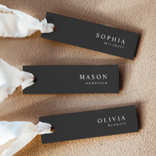 Cartões de Local para Nome de Casamento Noir Elega